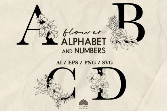 Download Flower Alphabet &amp; Numbers Svg Png Eps - Eps Collection
