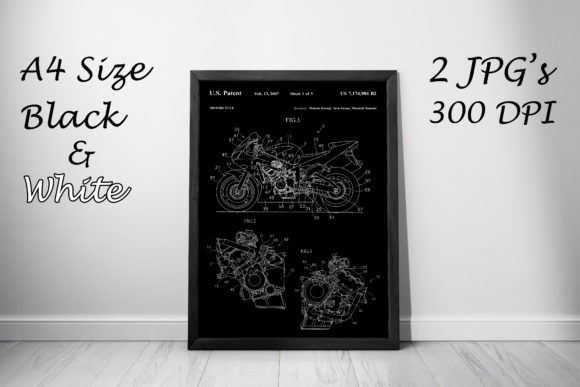 Download Motorbike Patent Art Poster Design - Premium Resources