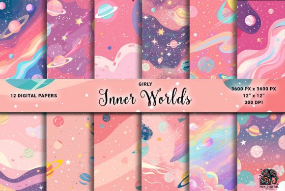 Download Pink Cosmos Girly Universe Digital Paper - Universe Collection