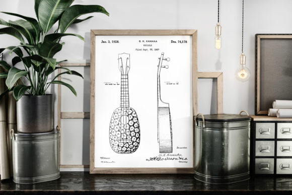 Download Ukulele 1928 Vintage Patent Art Poster - 1928 Collection